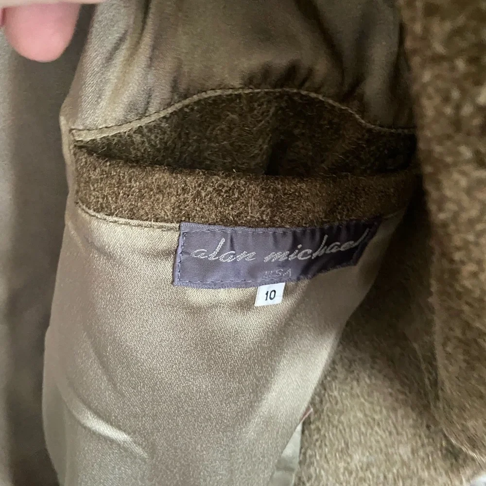 Women's Suede Open-Front Brown Leather Jacket - Picture 4 of 12